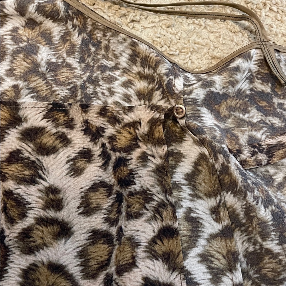 Helmut Lang SILK Muted Animal Print Double Strap Wrap Around Camisole 
 S NWOT - Picture 11 of 13